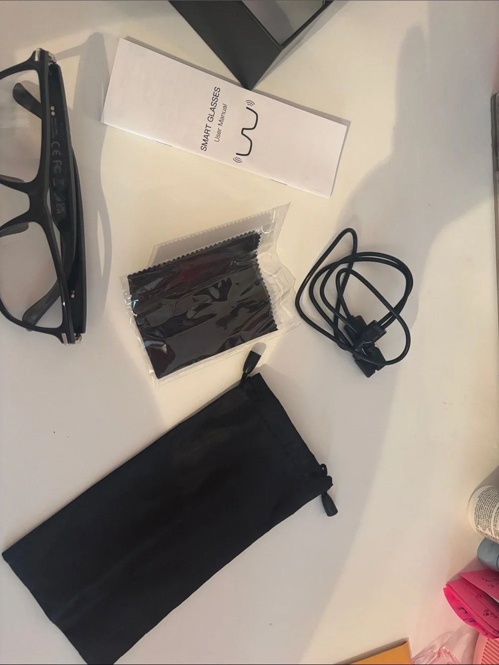 Smart Audio Glasses - Black with Orange Accents
